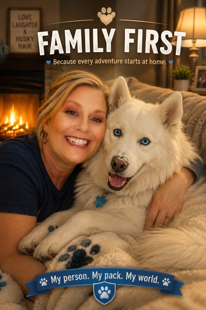 Kimberly Haggy with her Siberian Husky, Snow — Family First